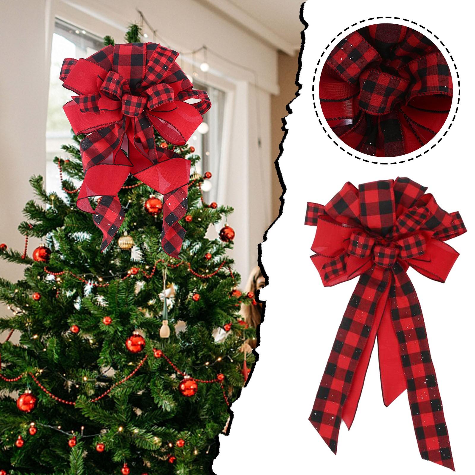 Large Christmas Plaid Bow Double -Layer Splicing Color Christmas Tree Top Bow Plaid Pattern Long Ribbon Xmas Tree Decoration арбуз красный
Large Christmas Plaid Bow Double -Layer Splicing Color Christmas Tree Top Bow Plaid Pattern Long Ribbon Xmas Tree Decoration арбуз красный