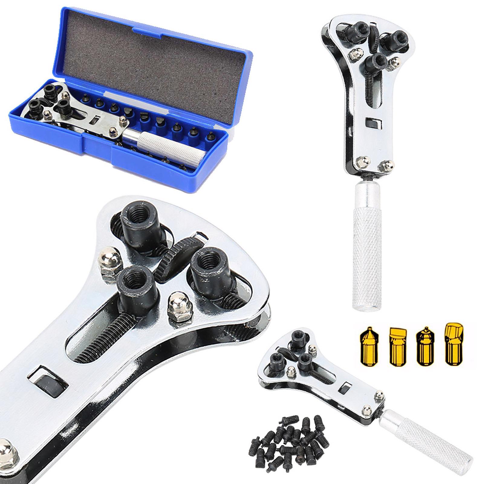 Adjustable Watch Screw Back Case Wrench Opener Remover Repair Tool with Replaceable Parts
Adjustable Watch Screw Back Case Wrench Opener Remover Repair Tool with Replaceable Parts