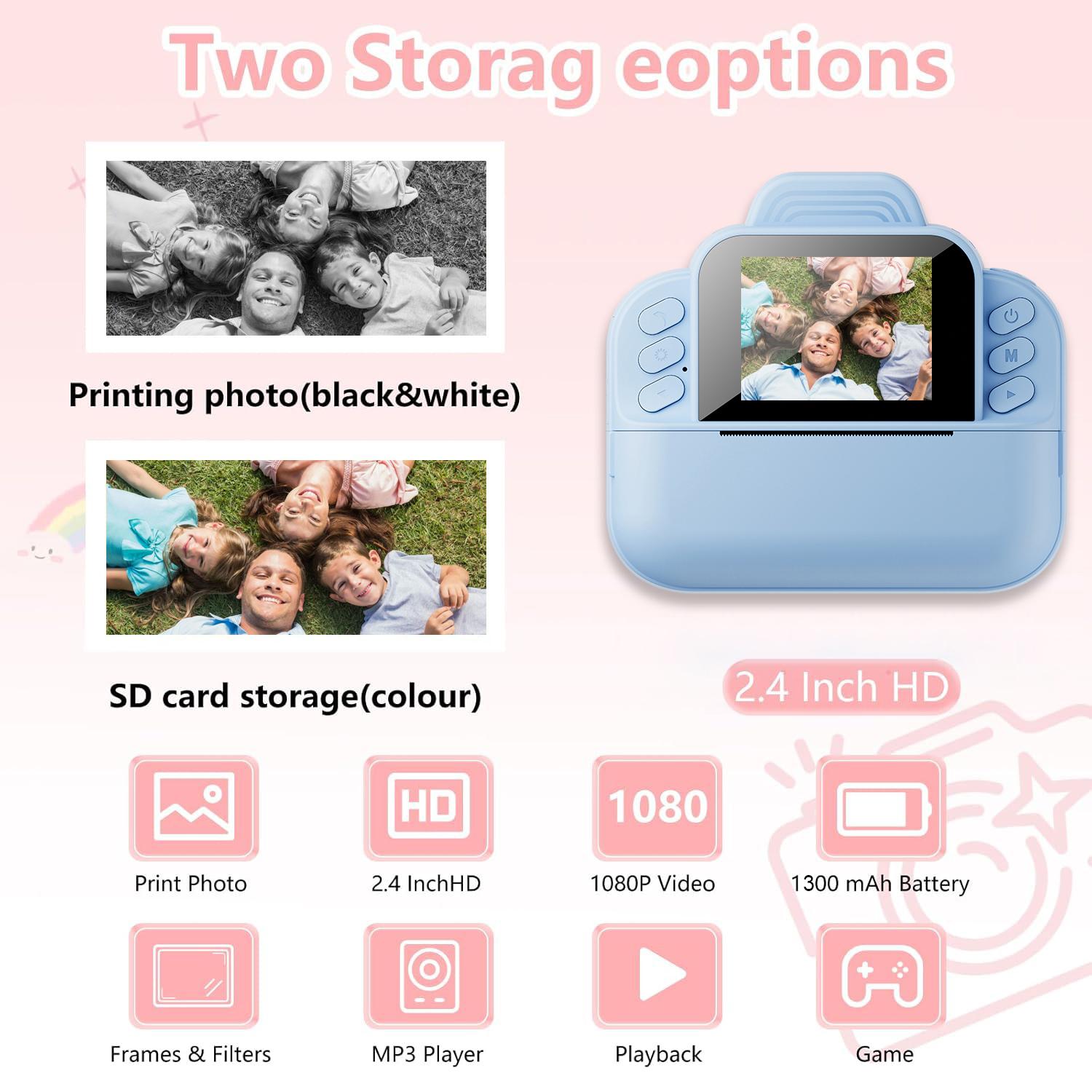 S9 2.4 Inch Kids Instant Print Camera Thermal Printer HD Video Recorder with 32G TF Card+Card Reader Blue
S9 2.4 Inch Kids Instant Print Camera Thermal Printer HD Video Recorder with 32G TF Card+Card Reader Blue