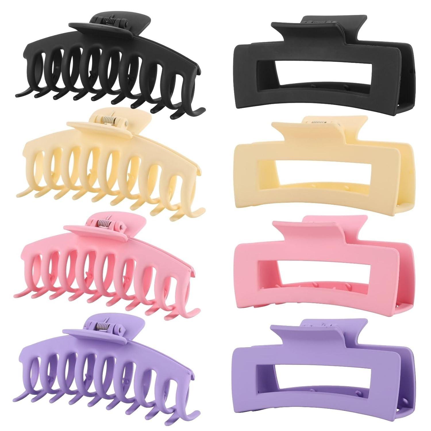 8 Pack 4.3 Inch Large Hair Claw Clips for Women Thin Thick Curly Hair, Big Matte Banana Clips,Strong Hold jaw clips
8 Pack 4.3 Inch Large Hair Claw Clips for Women Thin Thick Curly Hair, Big Matte Banana Clips,Strong Hold jaw clips