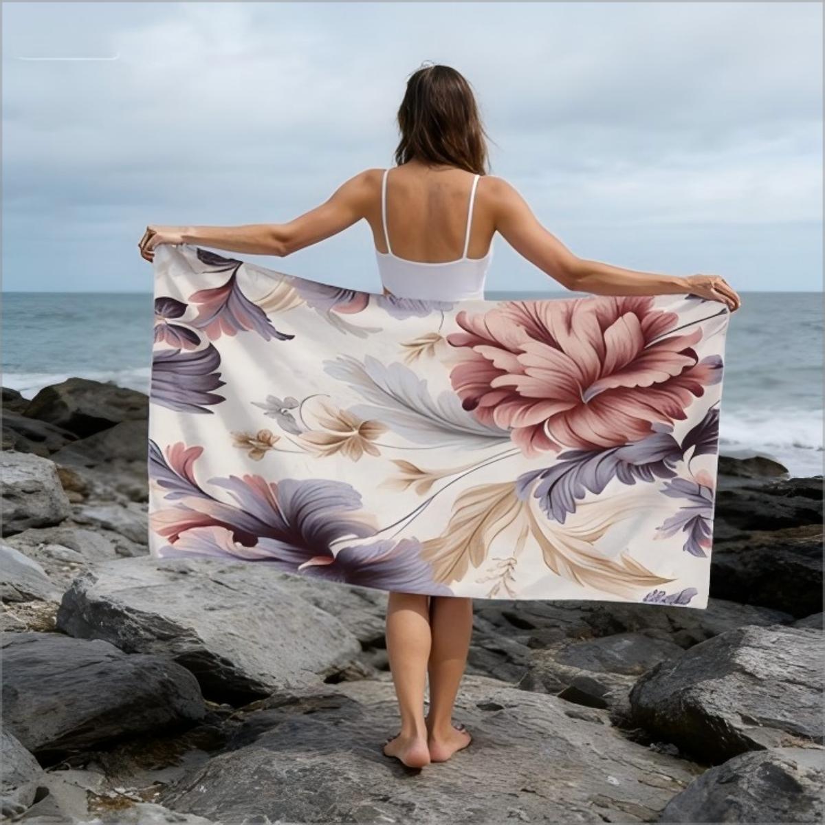 Luxury Vintage Floral Beach Towel Oversized Dusty Pink Purple Flower Print Microfiber Quick Dry Bath Towel for Summer Pool W40*H60(CM)
Luxury Vintage Floral Beach Towel Oversized Dusty Pink Purple Flower Print Microfiber Quick Dry Bath Towel for Summer Pool W40*H60(CM)