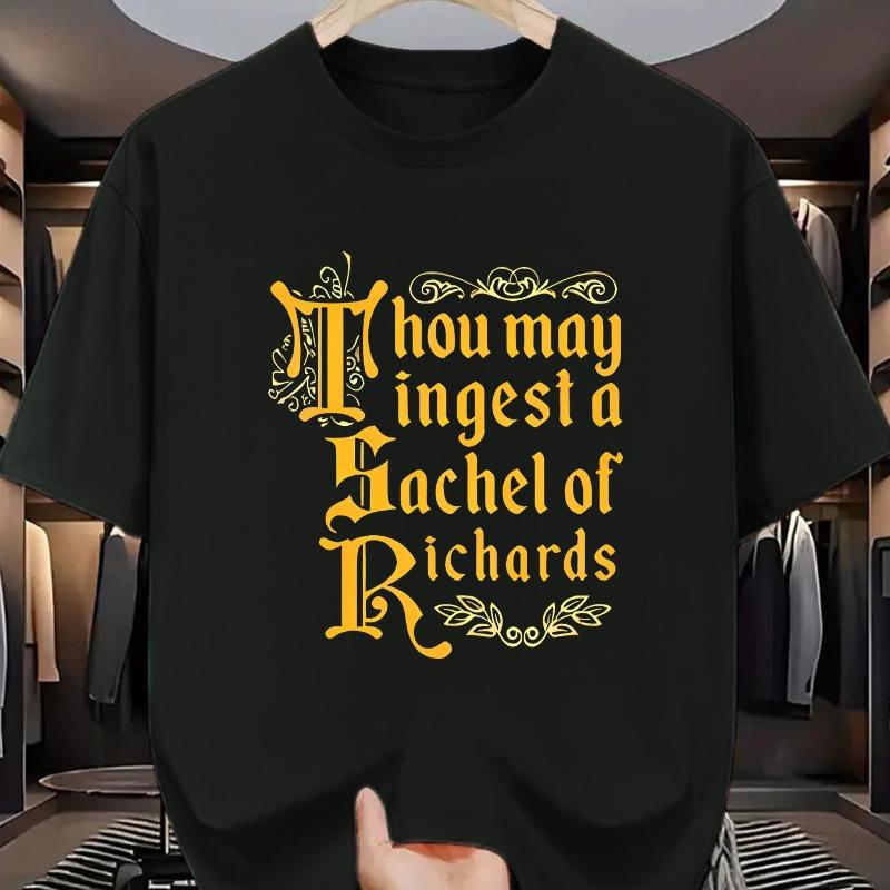 European sizes Men S Vintage-Inspired Thou May Ingest a Sachel of Richards Graphic Tee - Casual Crew Neck, Short Sleeve 4XL чорний
European sizes Men S Vintage-Inspired Thou May Ingest a Sachel of Richards Graphic Tee - Casual Crew Neck, Short Sleeve 4XL чорний