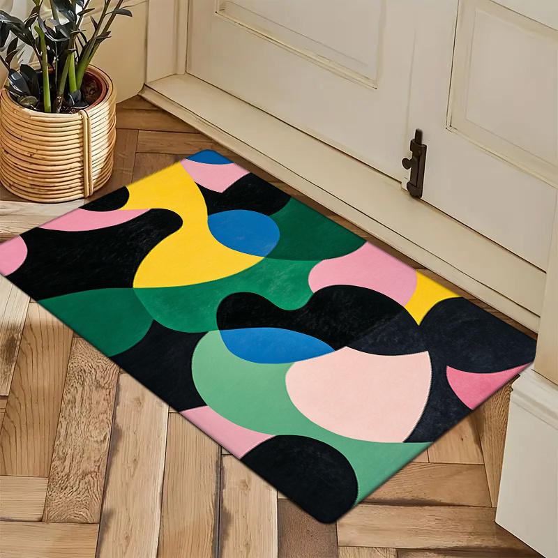 Flannel Thickness 0.47inch - 1pc Abstract Geometric Patchwork Pattern Door Mat, Colorful Irregular Shapes and Lines with Modern 40cm x 60cm
Flannel Thickness 0.47inch - 1pc Abstract Geometric Patchwork Pattern Door Mat, Colorful Irregular Shapes and Lines with Modern 40cm x 60cm