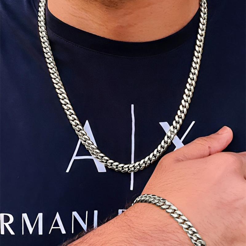 Punk Stainless Steel Gold Color Ropes Necklace Bracelet Set Fashion Minimalist Jewelry Set for Men Women Unisex Simple Gift 2026
Punk Stainless Steel Gold Color Ropes Necklace Bracelet Set Fashion Minimalist Jewelry Set for Men Women Unisex Simple Gift 2026
