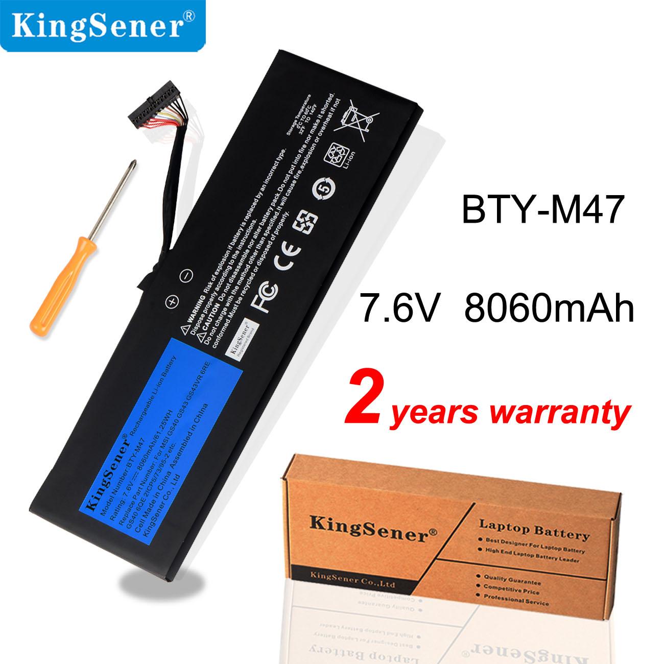 KingSener BTY-M47 Аккумулятор для ноутбука MSI GS40 GS43 GS43VR 6RE GS40 6QE 2ICP5/73/95-2 MS-14A3 MS-14A1 7,6 В 8060 мАч/61,25 Втч
KingSener BTY-M47 Аккумулятор для ноутбука MSI GS40 GS43 GS43VR 6RE GS40 6QE 2ICP5/73/95-2 MS-14A3 MS-14A1 7,6 В 8060 мАч/61,25 Втч