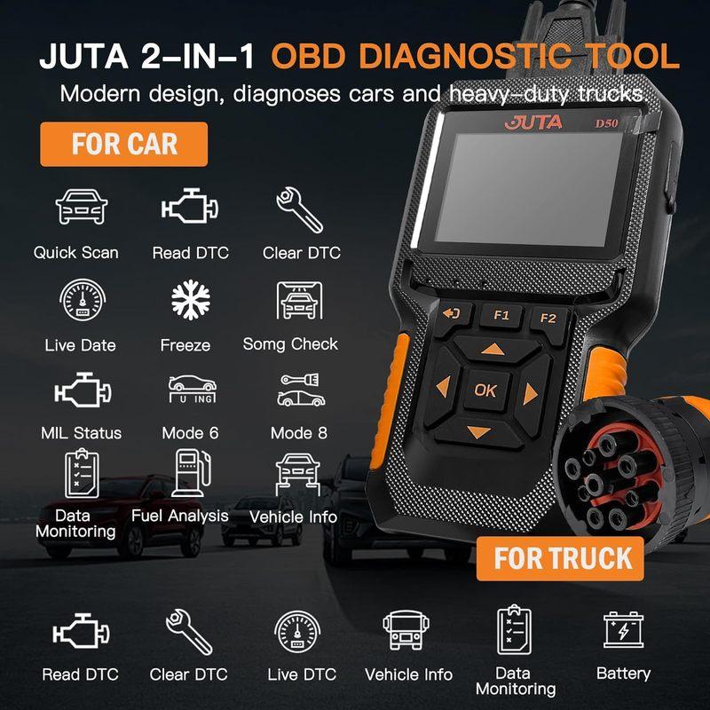 D50 OBD2 Scanner Car and Truck Code Reader Heavy Duty HD Diesel Diagnostic Scan Tool 2 in 1 Auto Clear Check Engine Fault Light English
D50 OBD2 Scanner Car and Truck Code Reader Heavy Duty HD Diesel Diagnostic Scan Tool 2 in 1 Auto Clear Check Engine Fault Light English