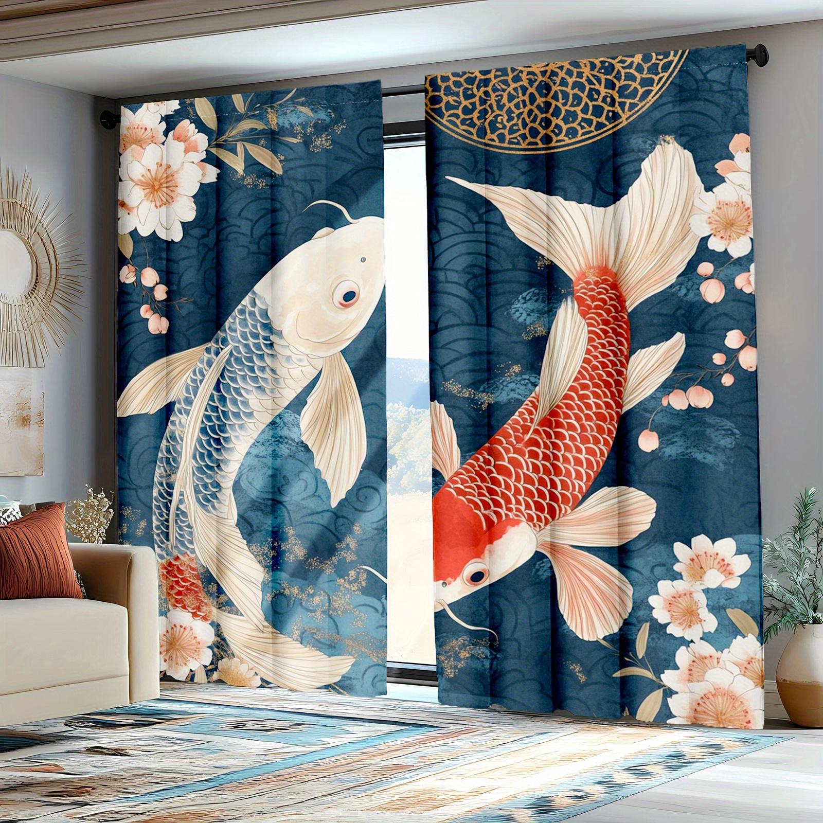 Japanese Koi Fish Curtains Anime Inspired Drapes Bedroom Decoration Blackout Set Of 2 Made Polyester Decor W100*H70(CM)-Hooks&1PCS
Japanese Koi Fish Curtains Anime Inspired Drapes Bedroom Decoration Blackout Set Of 2 Made Polyester Decor W100*H70(CM)-Hooks&1PCS
