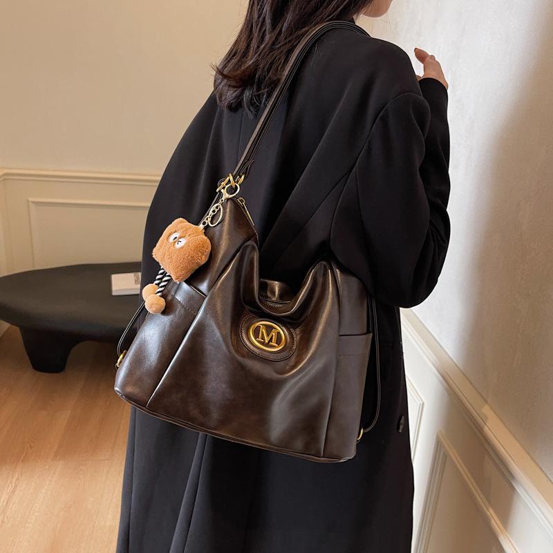 2025 новый зимний однолямочный многоцелевой рюкзак для ежедневных поездок на работу, наплечная сумка, модная повседневная сумка-мессенджер для женщин 33*14*39 темно-коричневого