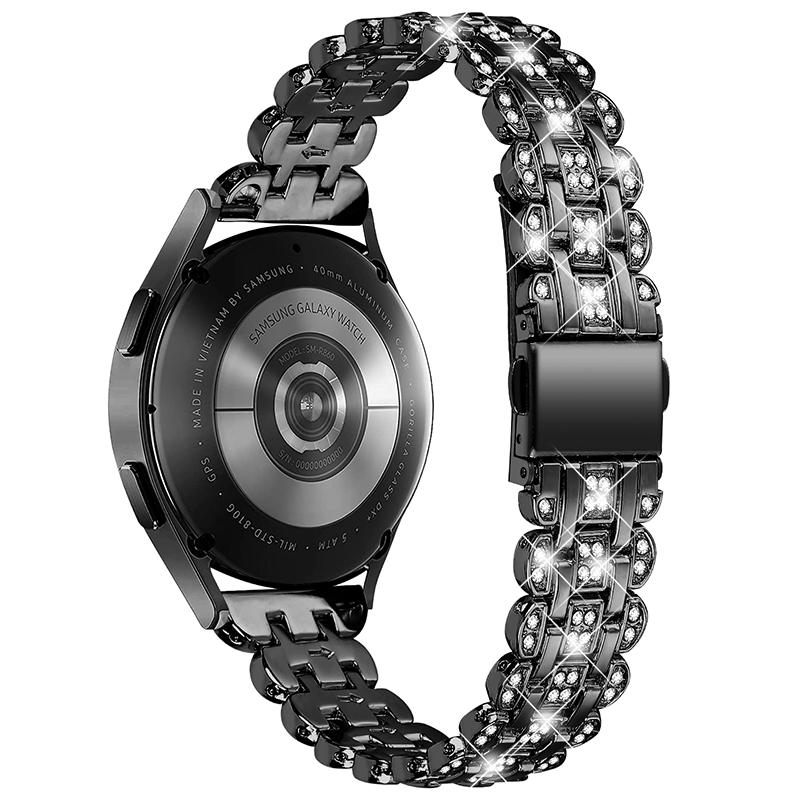 For Samsung Galaxy Watch3 41mm/Watch 42mm Stainless Steel Rhinestone Decor Watch Strap Replacement Wrist Band 20mm Black 
For Samsung Galaxy Watch3 41mm/Watch 42mm Stainless Steel Rhinestone Decor Watch Strap Replacement Wrist Band 20mm Black