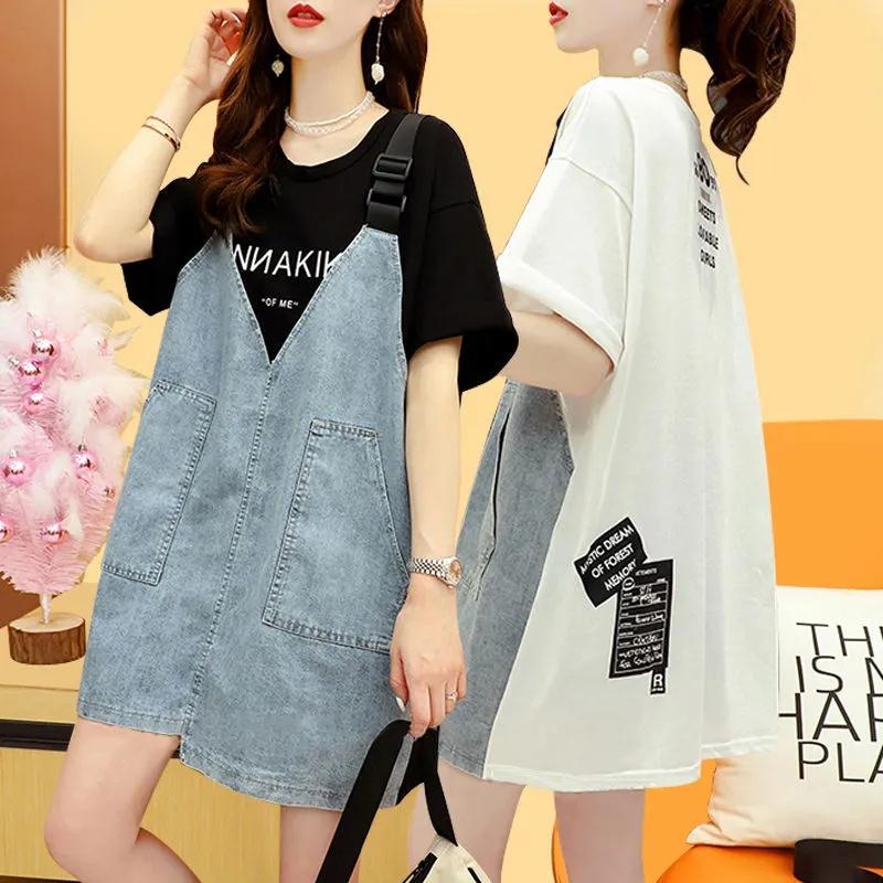 Поддельные двойные подтяжки, джинсовые лоскутные пуловеры, женская одежда, сплошной цвет, большие размеры
Поддельные двойные подтяжки, джинсовые лоскутные пуловеры, женская одежда, сплошной цвет, большие размеры