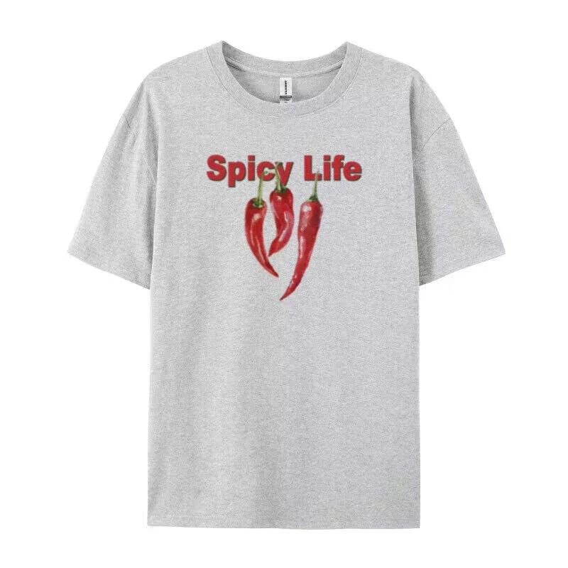 Spicy Life Graphic Tees Chili Pepper Printed TShirts Grunge Aesthetic Funny Shirt Loose Streetwear Women Tops Female Clothing S
Spicy Life Graphic Tees Chili Pepper Printed TShirts Grunge Aesthetic Funny Shirt Loose Streetwear Women Tops Female Clothing S
