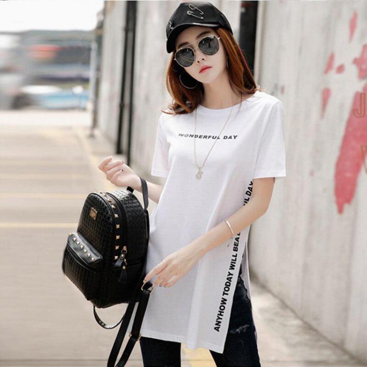 Sexy Summer Women T Shirt Long Side Split Cotton Harajuku Tops Black White Letter Print XXL білий
Sexy Summer Women T Shirt Long Side Split Cotton Harajuku Tops Black White Letter Print XXL білий