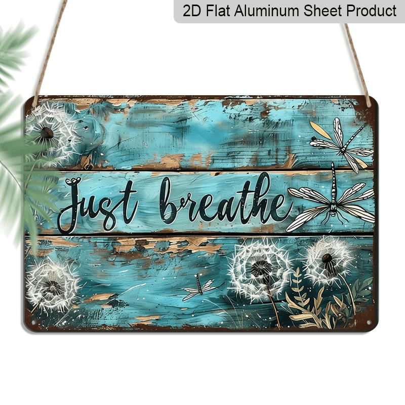 2D Flat, 1pc Vintage Boho Aluminium Wall Art Sign 8x12 Inch - Rustic Dandelion & Dragonfly Floral Design with Just Breathe Quote, Turquoise Blue 20*30cm
2D Flat, 1pc Vintage Boho Aluminium Wall Art Sign 8x12 Inch - Rustic Dandelion & Dragonfly Floral Design with Just Breathe Quote, Turquoise Blue 20*30cm