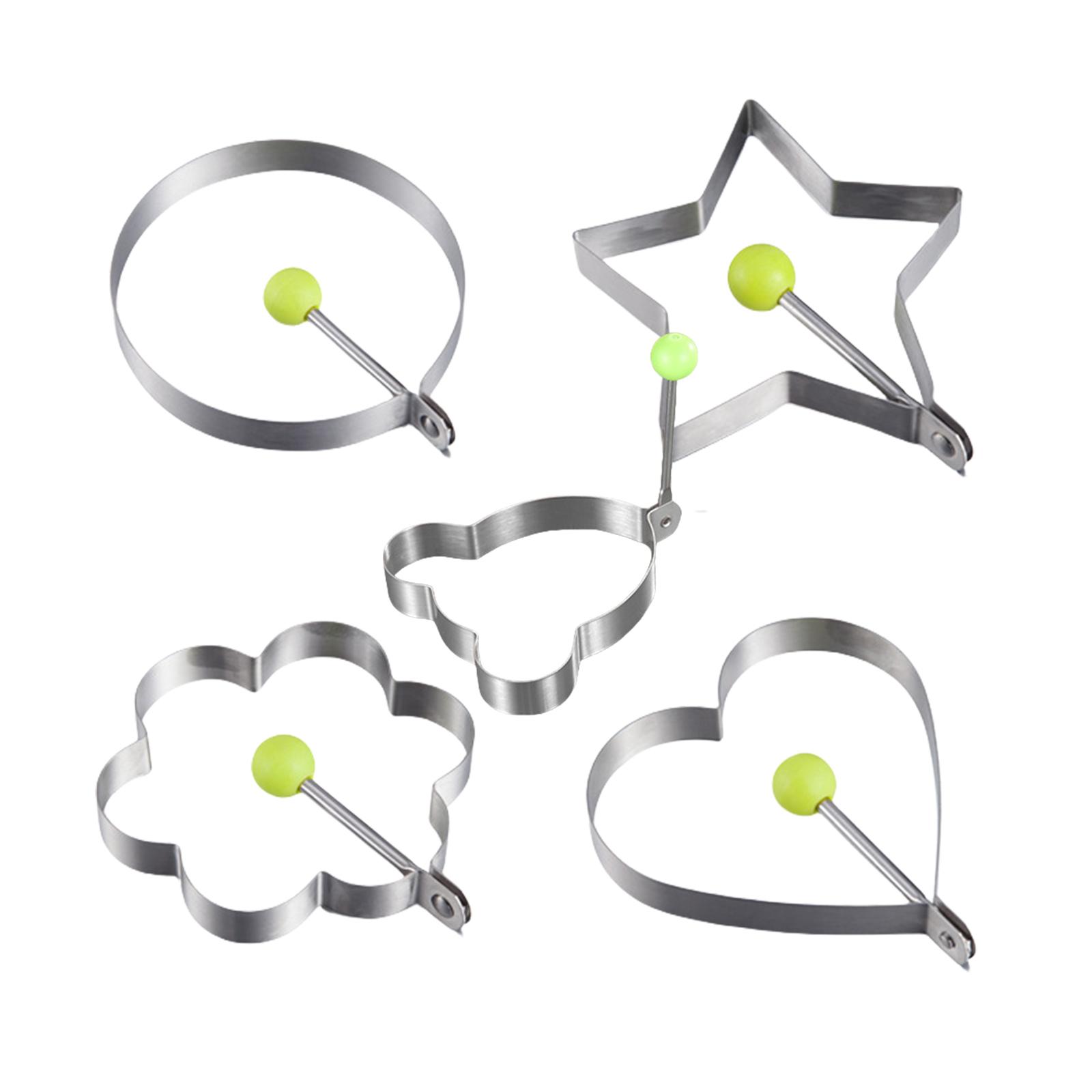 5 шт. Формы из нержавеющей стали для яиц и блинов, инструмент для приготовления завтрака, включая сердце, звезду, цветок и многое другое