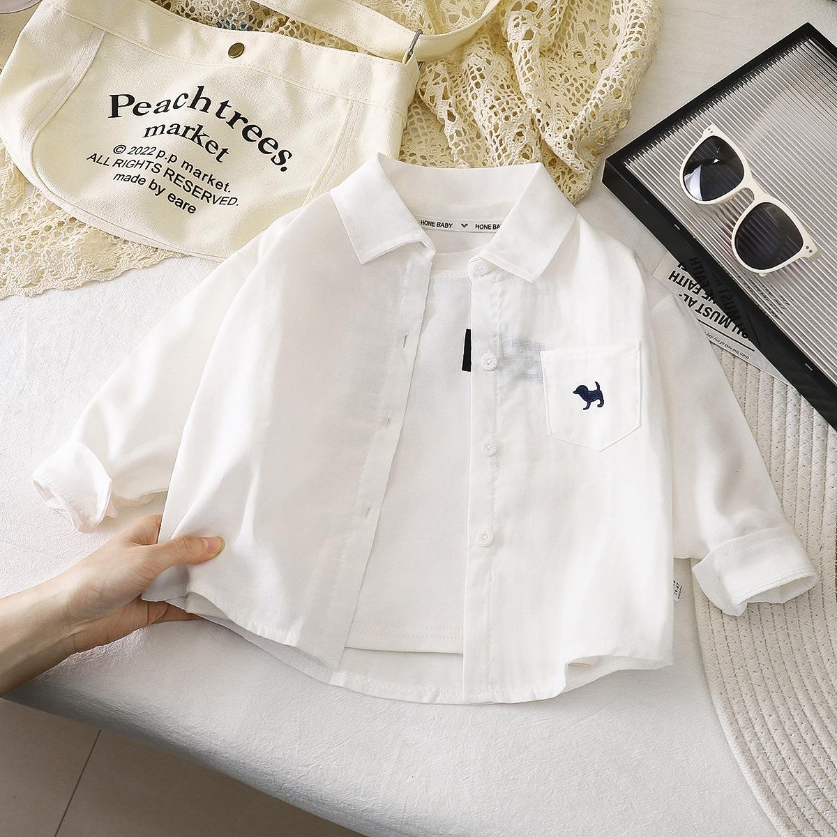 Children s long sleeved shirt, spring style boys shirt, pure cotton lapel top, children s cardigan, baby coat, children s clothing 80cm білий
Children s long sleeved shirt, spring style boys shirt, pure cotton lapel top, children s cardigan, baby coat, children s clothing 80cm білий