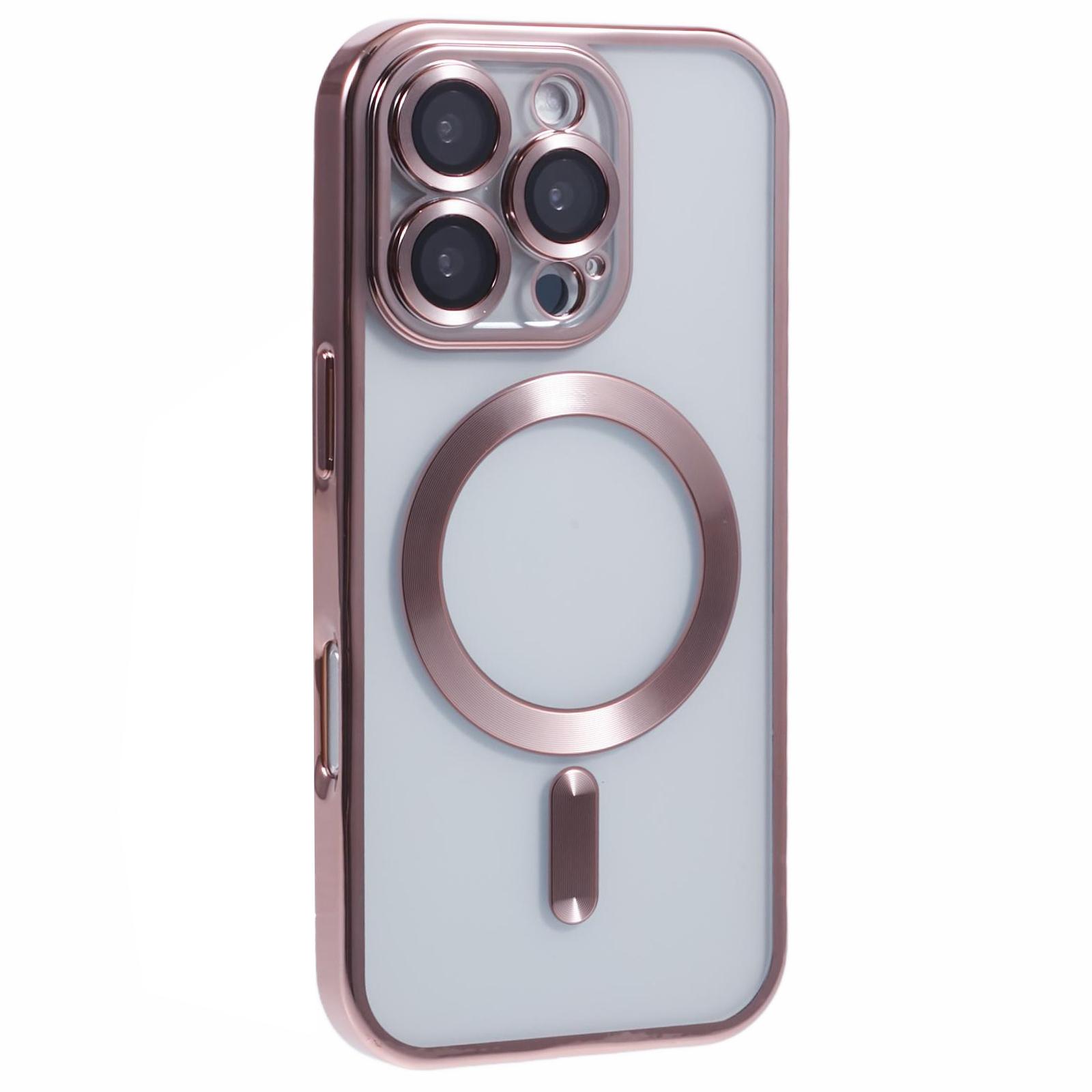 For iPhone 16 Pro Max Case Compatible with MagSafe Electroplating TPU Phone Cover with Lens Film Rose Gold
For iPhone 16 Pro Max Case Compatible with MagSafe Electroplating TPU Phone Cover with Lens Film Rose Gold