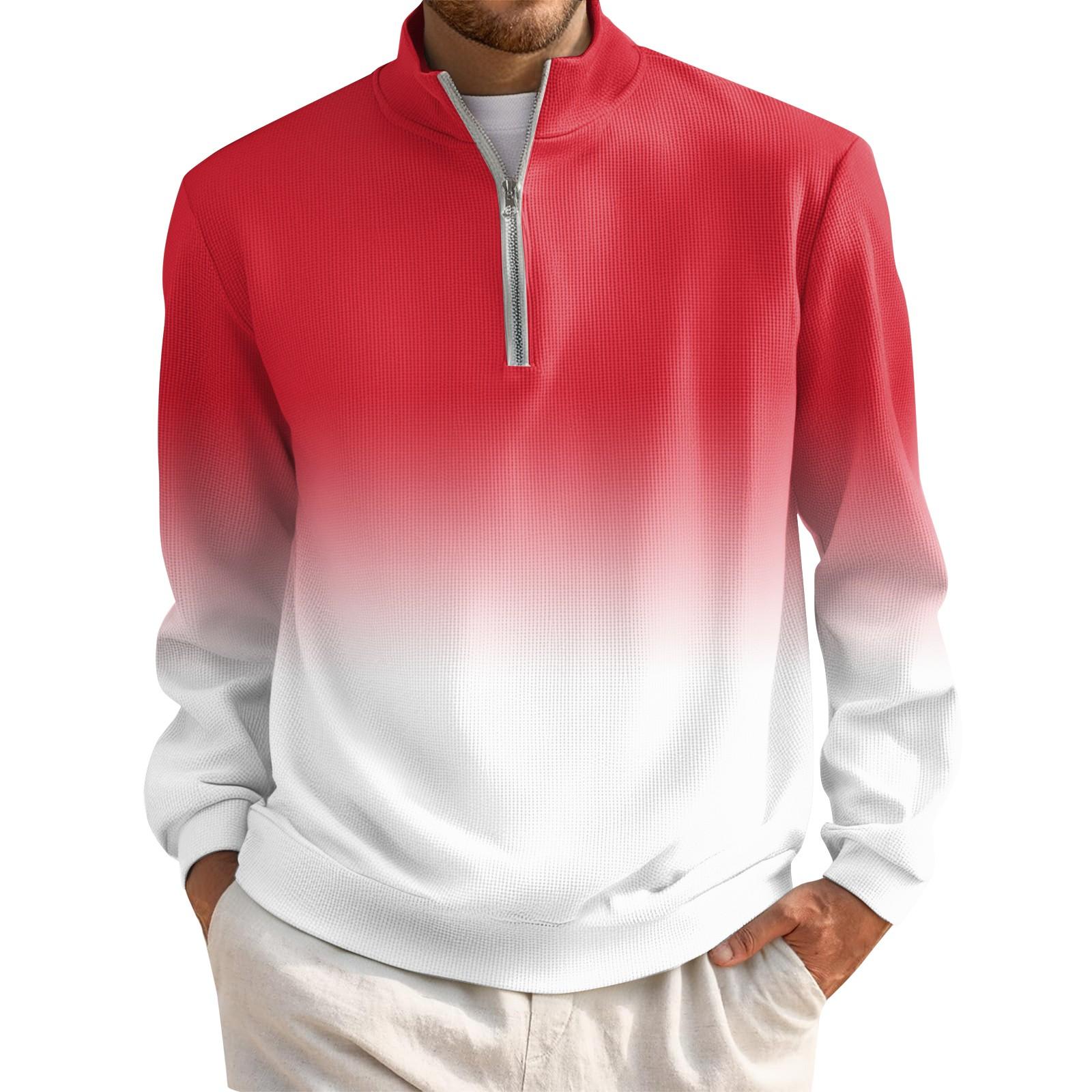 Мужской короткий пуловер на молнии с высоким воротником и длинными рукавами L красный
Мужской короткий пуловер на молнии с высоким воротником и длинными рукавами L красный