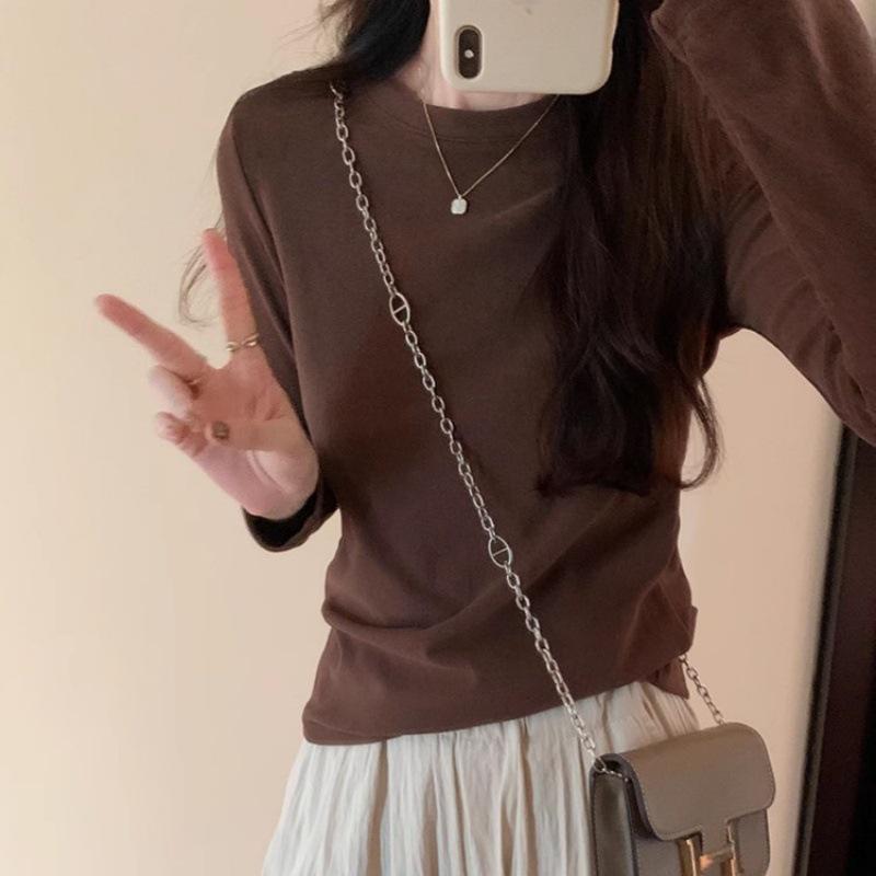 Women s Double-Sided German Velvet Shirt, Autumn/Winter 2026, Round Neck, Long Sleeves, Brushed Inner Layer, Stylish Ins T-Shirt S (Weight 80-95) колір темно кави
Women s Double-Sided German Velvet Shirt, Autumn/Winter 2026, Round Neck, Long Sleeves, Brushed Inner Layer, Stylish Ins T-Shirt S (Weight 80-95) колір темно кави