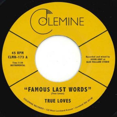7inch Record TRUE LOVES - Famous Last Words / Dirty CLMN173 Colemine Record 2019 US Soul/Funk
7inch Record TRUE LOVES - Famous Last Words / Dirty CLMN173 Colemine Record 2019 US Soul/Funk