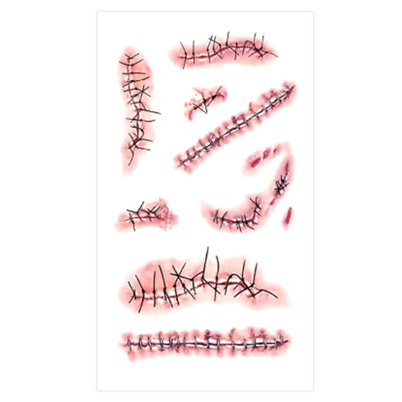 1 шт. Хэллоуин зомби шрамы татуировки с поддельным кровавым макияжем Хэллоуин украшения рана страшная кровь травмы татуировки наклейки
1 шт. Хэллоуин зомби шрамы татуировки с поддельным кровавым макияжем Хэллоуин украшения рана страшная кровь травмы татуировки наклейки