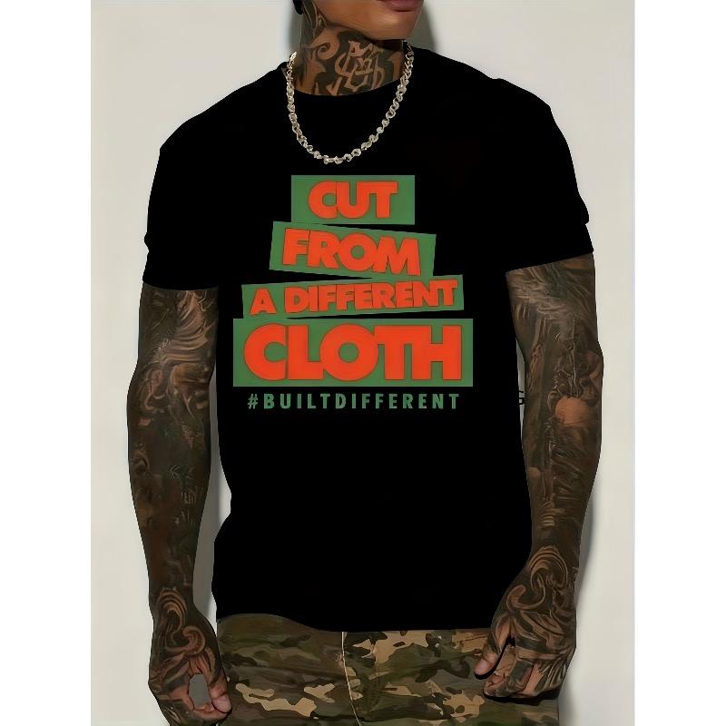 European sizes Men Crew Neck T-Shirt Suitable for Seasons - Comfortable Casual Shirt with Cut From a Different Cloth Built Different Slogan Print 4XL чорний
European sizes Men Crew Neck T-Shirt Suitable for Seasons - Comfortable Casual Shirt with Cut From a Different Cloth Built Different Slogan Print 4XL чорний