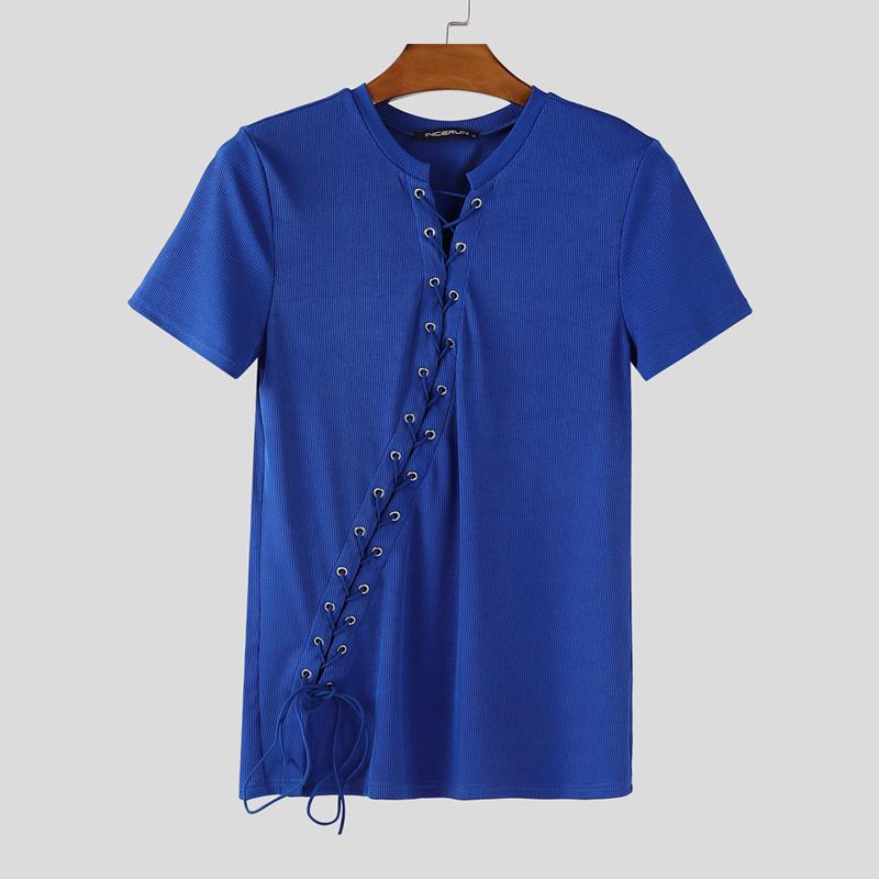 INCERUN Мужские футболки с коротким рукавом, шнуровкой по бокам, бандажным дизайном, повседневные, приталенные, в рубчик 5XL синий
INCERUN Мужские футболки с коротким рукавом, шнуровкой по бокам, бандажным дизайном, повседневные, приталенные, в рубчик 5XL синий