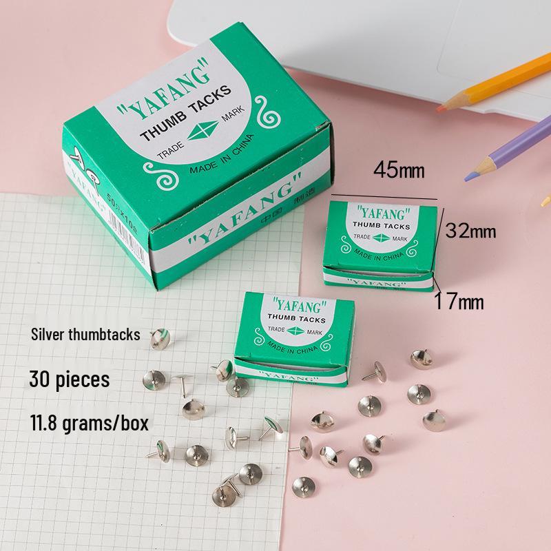 Nickel-Plated, Imitation Gold, Large-Head Thumbtacks & Colored Pins for Office or Cork Boards
Nickel-Plated, Imitation Gold, Large-Head Thumbtacks & Colored Pins for Office or Cork Boards