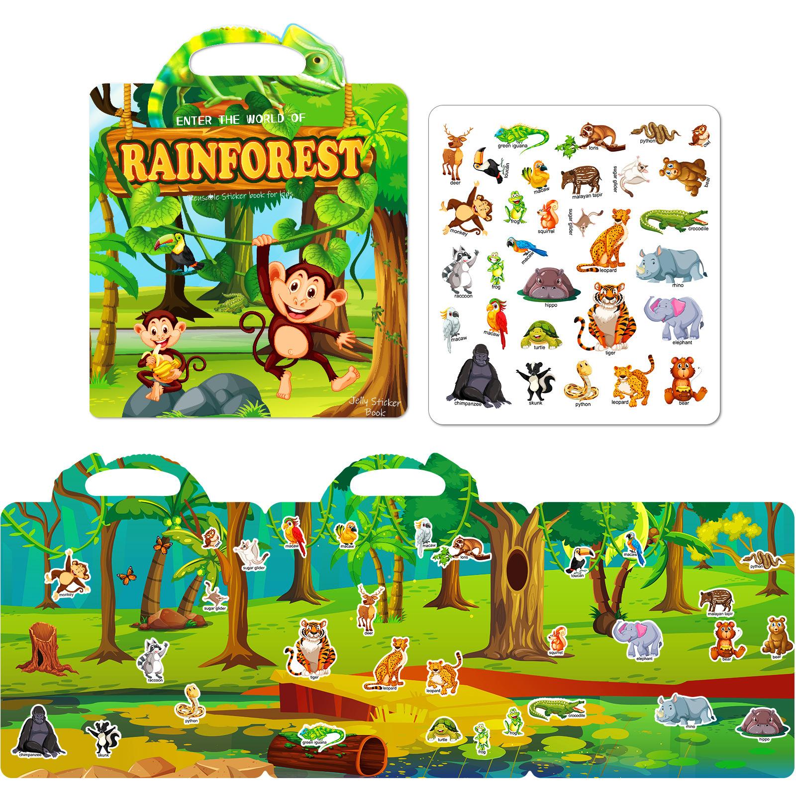 DIY желейная тихая книга-наклейка, тропический лес, животные, детские познавательные развивающие игрушки для раннего образования, книга-наклейка
DIY желейная тихая книга-наклейка, тропический лес, животные, детские познавательные развивающие игрушки для раннего образования, книга-наклейка