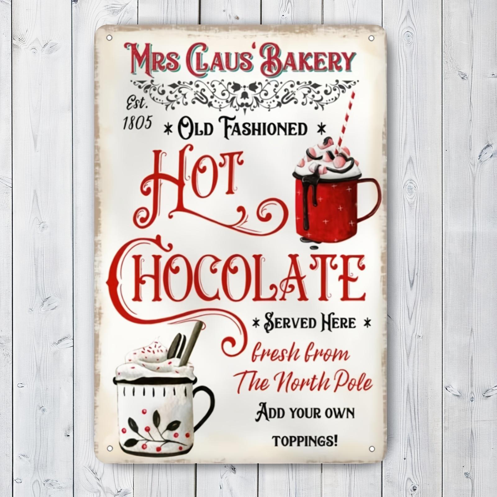 Vintage Mrs Claus B Bakery Sign in Rustic Christmas Hot Chocolate Gingerbread Wall Decor Metal Tin Art with Old Fashion 20x30cm(7.8x11.8inch)
Vintage Mrs Claus B Bakery Sign in Rustic Christmas Hot Chocolate Gingerbread Wall Decor Metal Tin Art with Old Fashion 20x30cm(7.8x11.8inch)