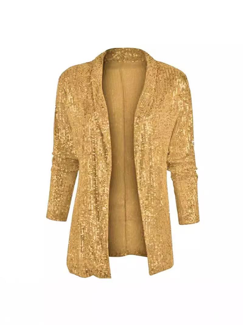 New Hot Style Women s Solid Color Sequins Slim Fit Casual Blazer Jacket Extra Extra Large золотой
New Hot Style Women s Solid Color Sequins Slim Fit Casual Blazer Jacket Extra Extra Large золотой