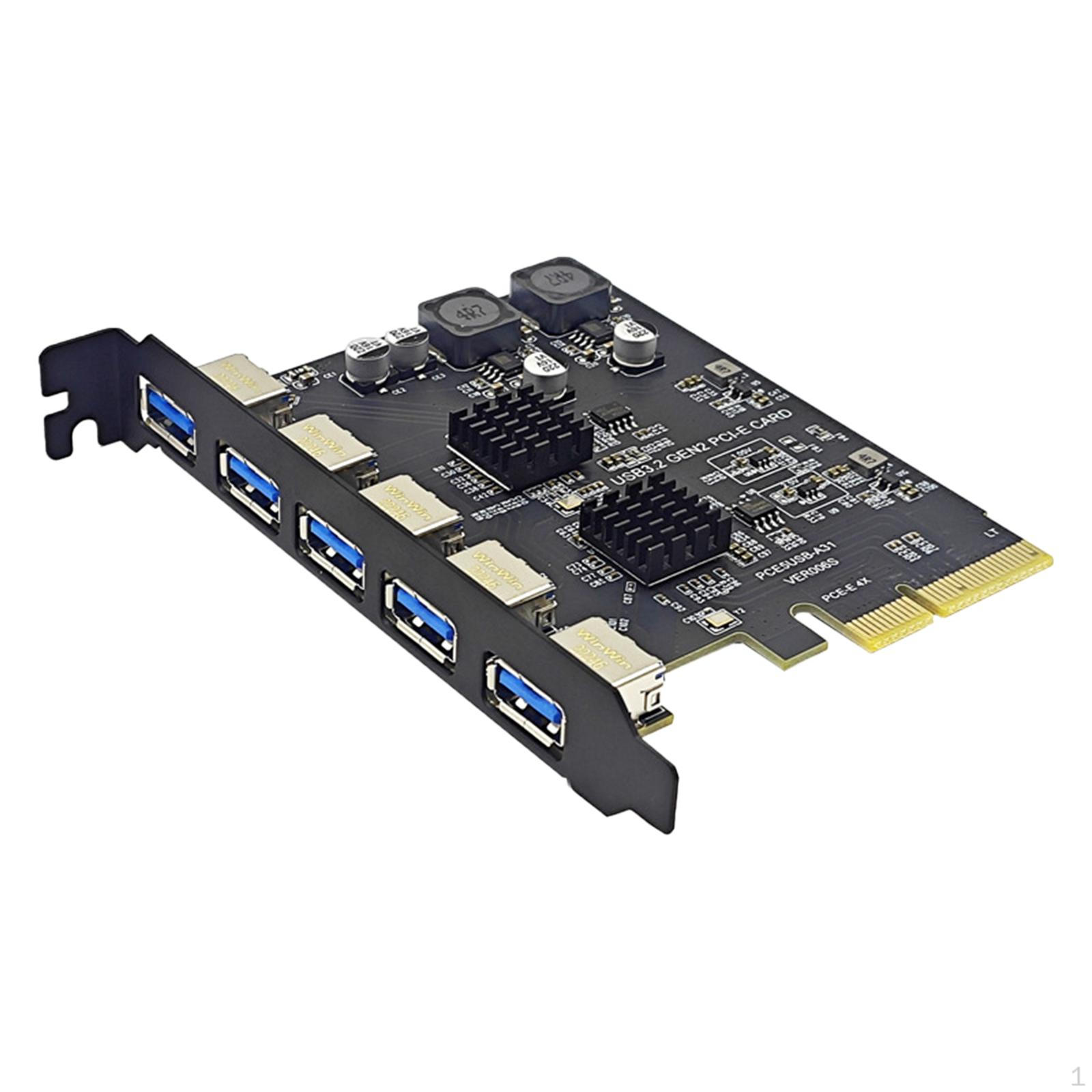 Плата розширення PCI E 4x до USB3.2 Стабільна продуктивність Високошвидкісна передача SuperSpeed 10 Гбіт/с 5
Плата розширення PCI E 4x до USB3.2 Стабільна продуктивність Високошвидкісна передача SuperSpeed 10 Гбіт/с 5