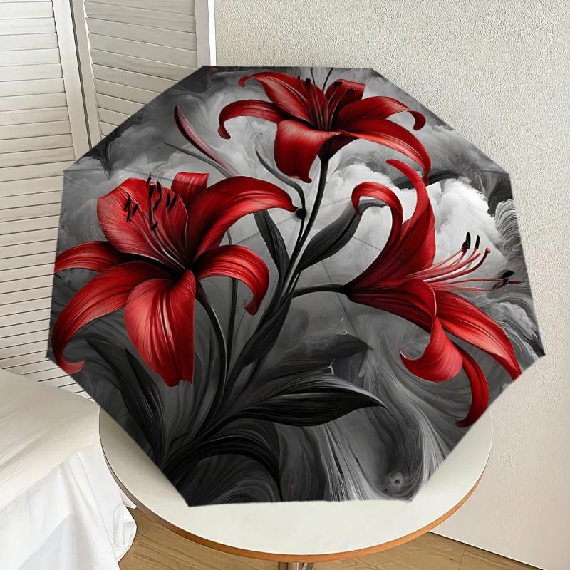 1pc Red Lily Flowers Automatic Folding Umbrella, Heavy-Duty 8-Rib Construction, Perfect for Everyday yy251114104
1pc Red Lily Flowers Automatic Folding Umbrella, Heavy-Duty 8-Rib Construction, Perfect for Everyday yy251114104