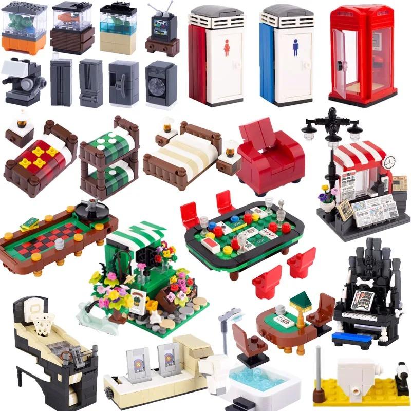 City Building Blocks Accessories Set Mahjong Machine Game Console Furniture Sofa Bed Piano Refrigerator Toy Mini Bricks Florist
City Building Blocks Accessories Set Mahjong Machine Game Console Furniture Sofa Bed Piano Refrigerator Toy Mini Bricks Florist
