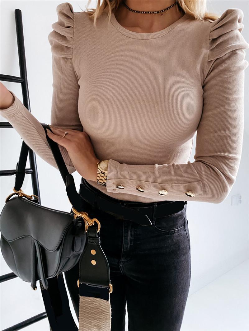 2026 Autumn/Winter Puff Sleeve Buttoned Long Sleeve Shirt XS хаки
2026 Autumn/Winter Puff Sleeve Buttoned Long Sleeve Shirt XS хаки
