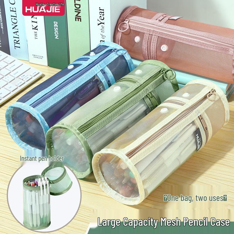 Large Capacity Stand-up Mesh Pencil Case - Transparent Two-way Pen Holder for Students білий
Large Capacity Stand-up Mesh Pencil Case - Transparent Two-way Pen Holder for Students білий