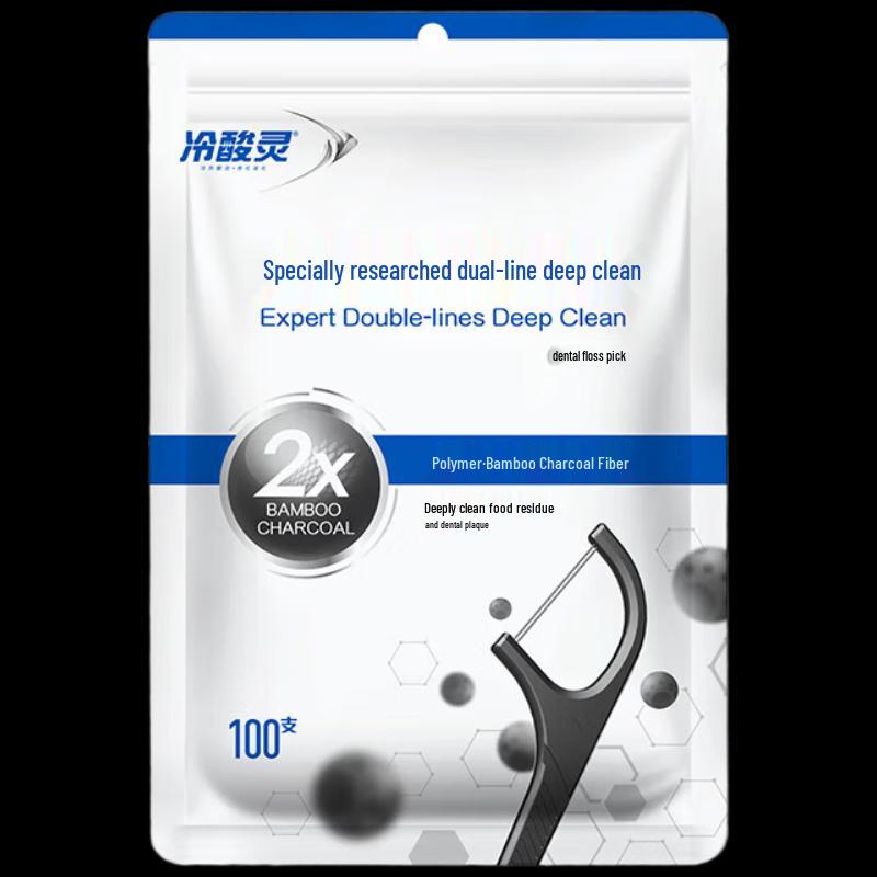 Leng Suan Ling Bamboo Charcoal Double-Line Dental Floss Picks
Leng Suan Ling Bamboo Charcoal Double-Line Dental Floss Picks