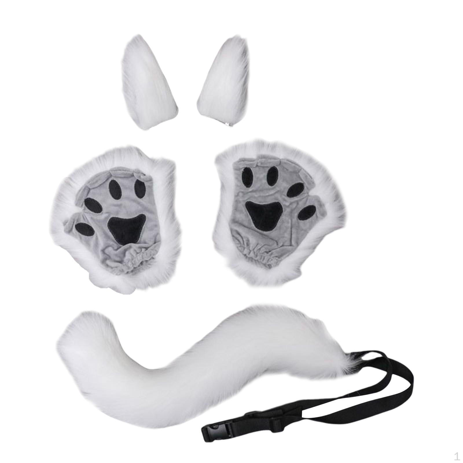 Costume Set Ears Tail Paw Gloves Anime Cosplay Women Girls for Party Dress up білий
Costume Set Ears Tail Paw Gloves Anime Cosplay Women Girls for Party Dress up білий