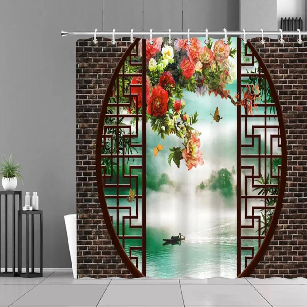 Chinese Style Garden Landscape Shower Curtain Sets Flower Plant Pine Tree Green Leaves Pattern Bathroom Decor Polyester Curtains W90XH180cm
Chinese Style Garden Landscape Shower Curtain Sets Flower Plant Pine Tree Green Leaves Pattern Bathroom Decor Polyester Curtains W90XH180cm