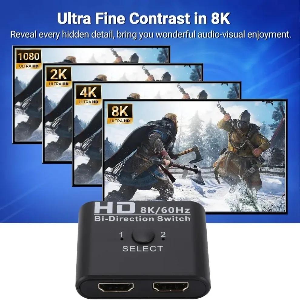 8K 60 Гц HDMI-сплиттер HDMI-переключатель KVM двунаправленный 1x2/2x1 HDMI-совместимый коммутатор 2 в 1 для адаптера PS4/3 TV Box Switcher
8K 60 Гц HDMI-сплиттер HDMI-переключатель KVM двунаправленный 1x2/2x1 HDMI-совместимый коммутатор 2 в 1 для адаптера PS4/3 TV Box Switcher