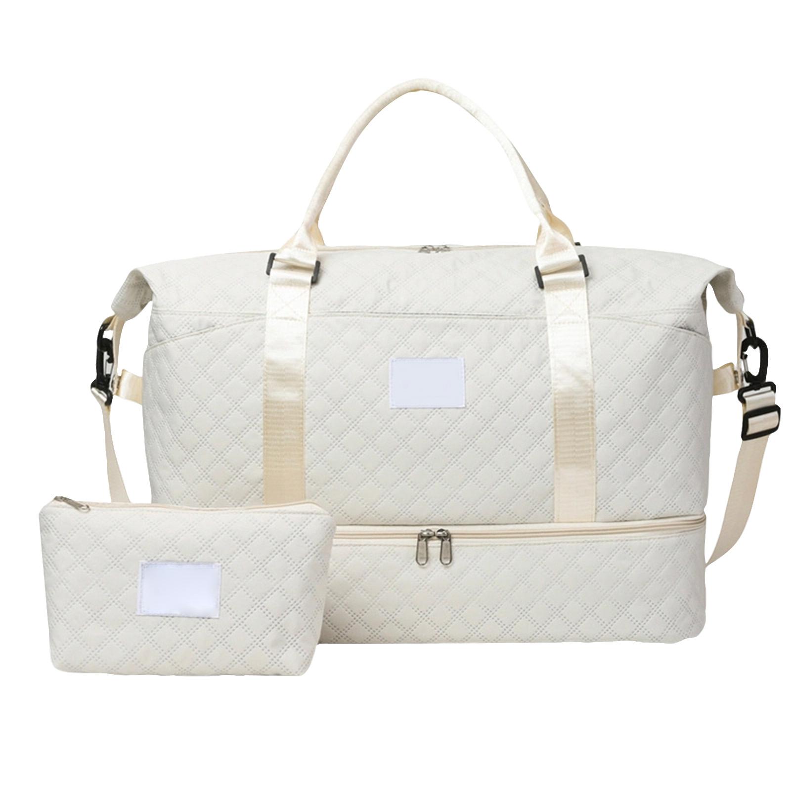 Large Capacity Travel Bag with Separate Wet and Dry Compartments Detachable Small Pouch Quilted Design Durable Material Lightweight One Size білий
Large Capacity Travel Bag with Separate Wet and Dry Compartments Detachable Small Pouch Quilted Design Durable Material Lightweight One Size білий