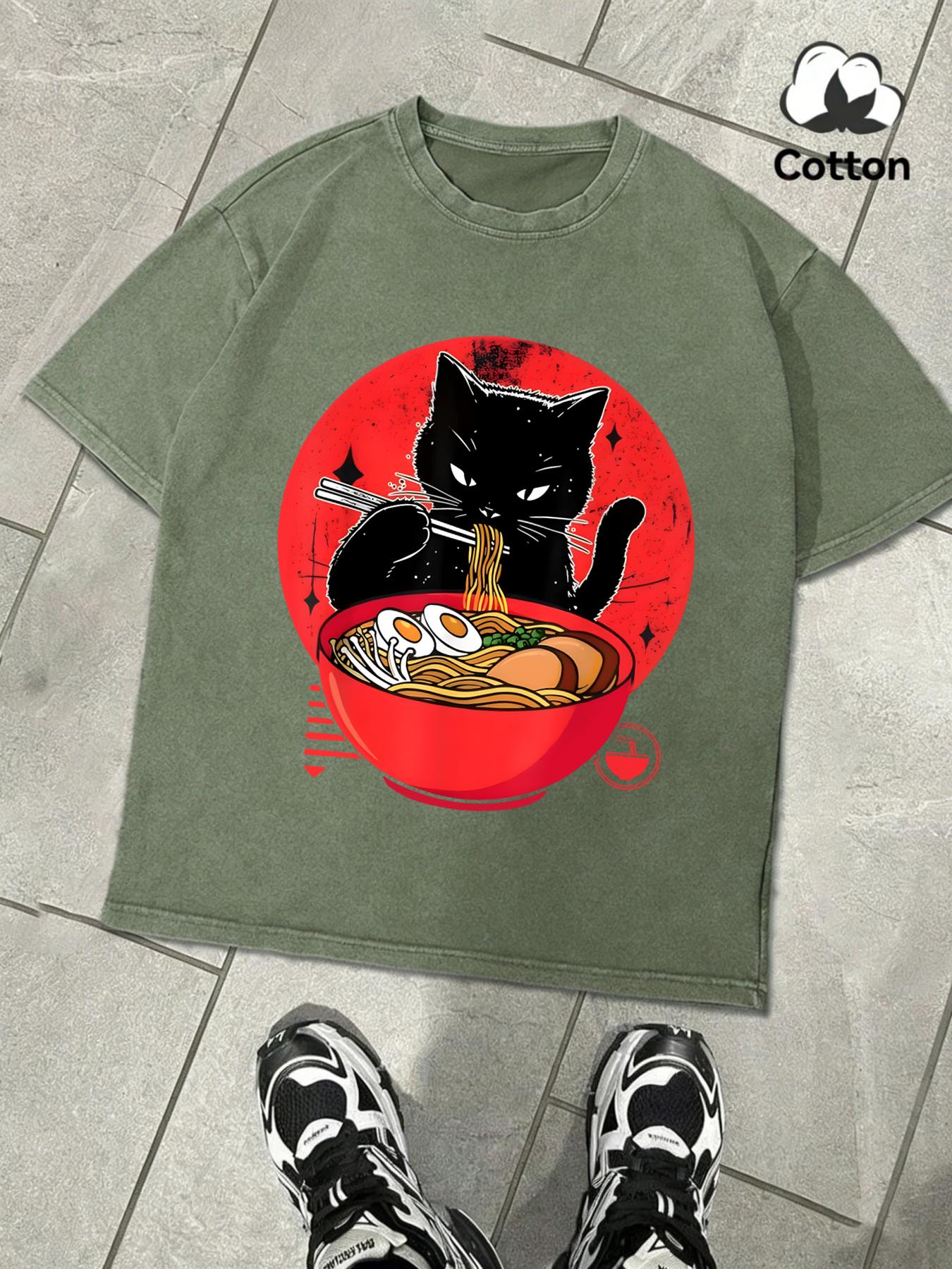 Enjoy The Cat Of Lamian Noodles Retro Men TShirt Summer Casual Loose Tee Snow Washed Tees Hip Hop Cotton Unisex Clothing S
Enjoy The Cat Of Lamian Noodles Retro Men TShirt Summer Casual Loose Tee Snow Washed Tees Hip Hop Cotton Unisex Clothing S