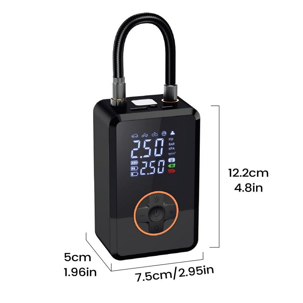 Tire Inflator Portable Air Compressor 130 PSI Portable LED Tire Inflator Smart Air Compressor for Car Bike Auto Truck Road чорний
Tire Inflator Portable Air Compressor 130 PSI Portable LED Tire Inflator Smart Air Compressor for Car Bike Auto Truck Road чорний