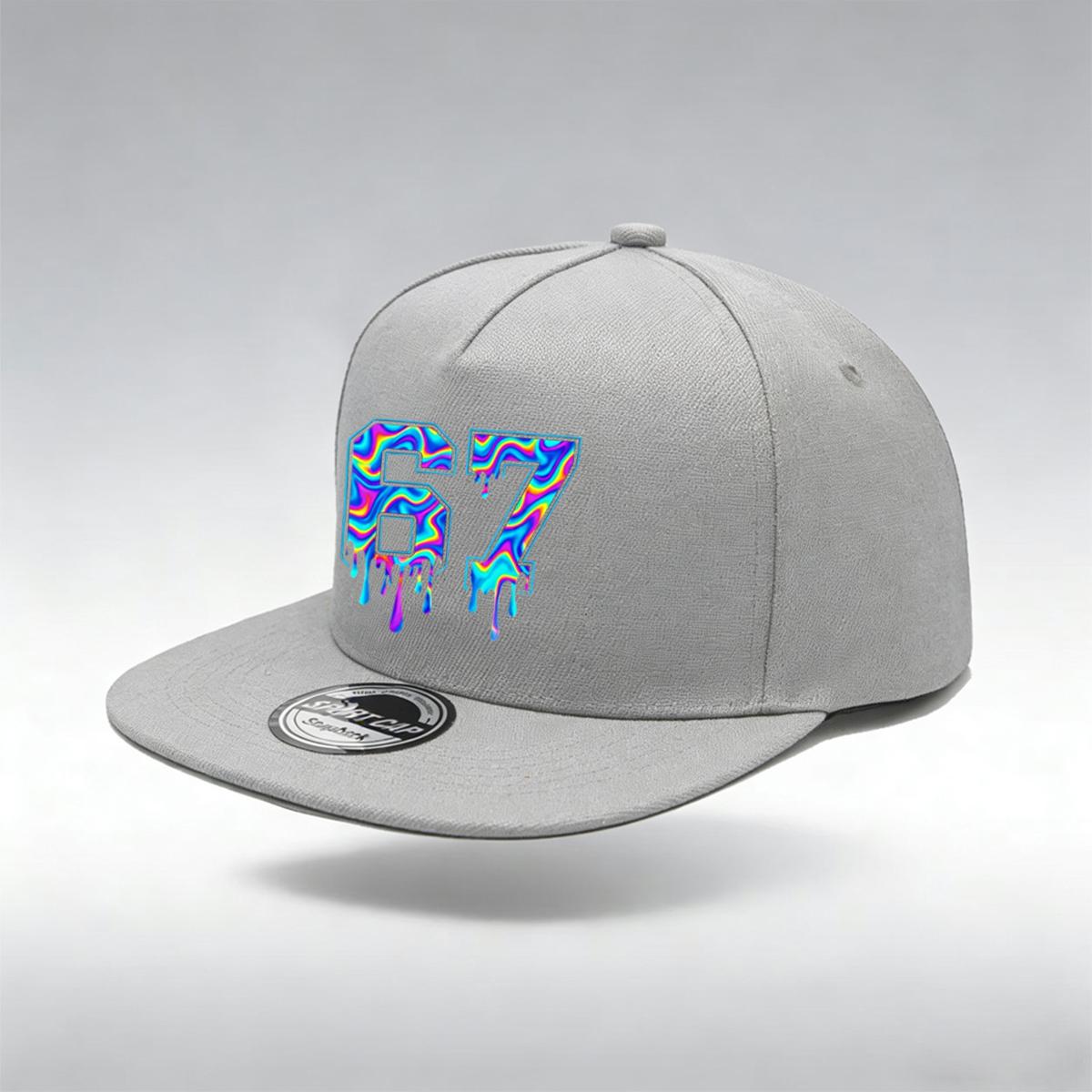 1/2PC Breathable Flat Brim 67 Hat, One Size, Holographic Drip Print, Trendy Cyberpunk Street Style for Daily Wear сірий
1/2PC Breathable Flat Brim 67 Hat, One Size, Holographic Drip Print, Trendy Cyberpunk Street Style for Daily Wear сірий