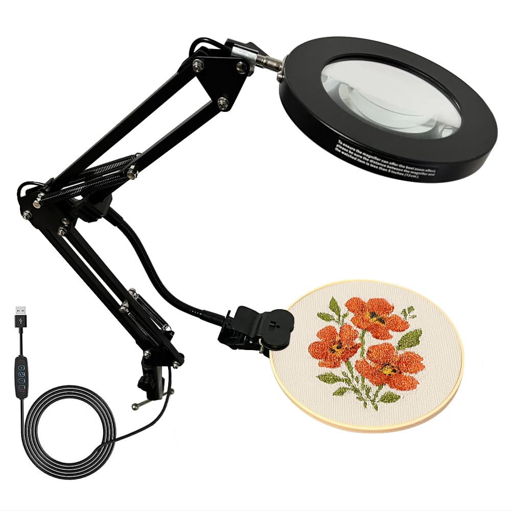 KARMAREY Embroidery Frame Stand Magnifying Glass Magnifier with LED Light 10x Magnification Foldable USB Powered Crafts Reading Work Light Photography чорний
KARMAREY Embroidery Frame Stand Magnifying Glass Magnifier with LED Light 10x Magnification Foldable USB Powered Crafts Reading Work Light Photography чорний