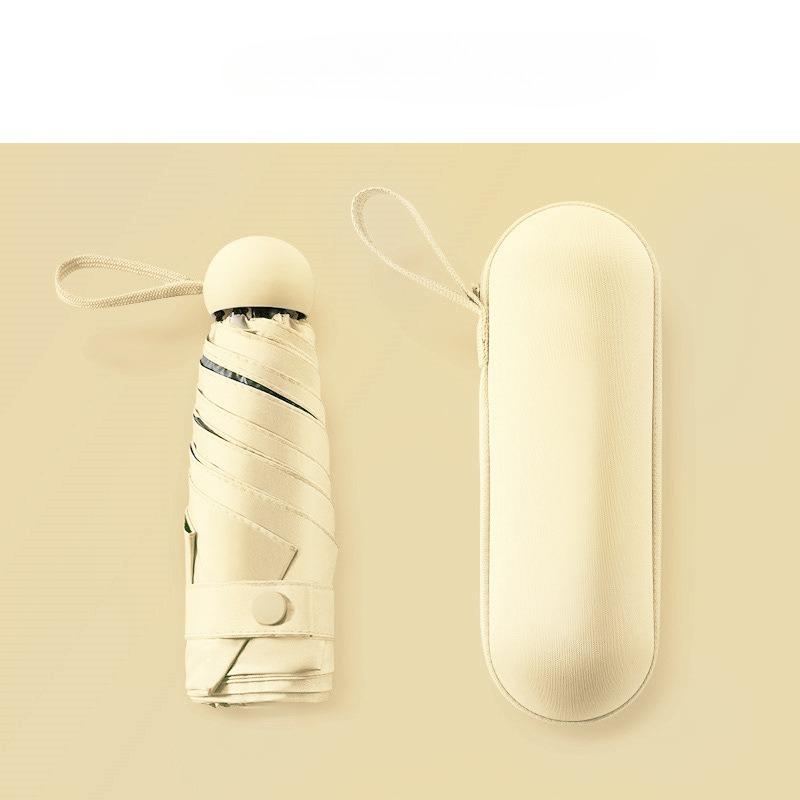 Зонт-капсула, портативный мини-зонт от солнца, солнцезащитный экран, дождевик, черная ручка из резинового сплава, складной, для солнца и дождя, двойного назначения бежевый
Зонт-капсула, портативный мини-зонт от солнца, солнцезащитный экран, дождевик, черная ручка из резинового сплава, складной, для солнца и дождя, двойного назначения бежевый