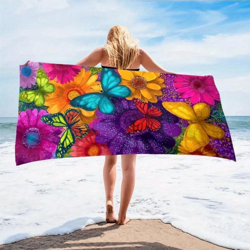 1pc Oversized Quick-Dry Beach Scarf - Lightweight Sand-Free Towel, Soft Breathable Microfiber with Tropical Floral & Butterfly W40*H60(CM)
1pc Oversized Quick-Dry Beach Scarf - Lightweight Sand-Free Towel, Soft Breathable Microfiber with Tropical Floral & Butterfly W40*H60(CM)