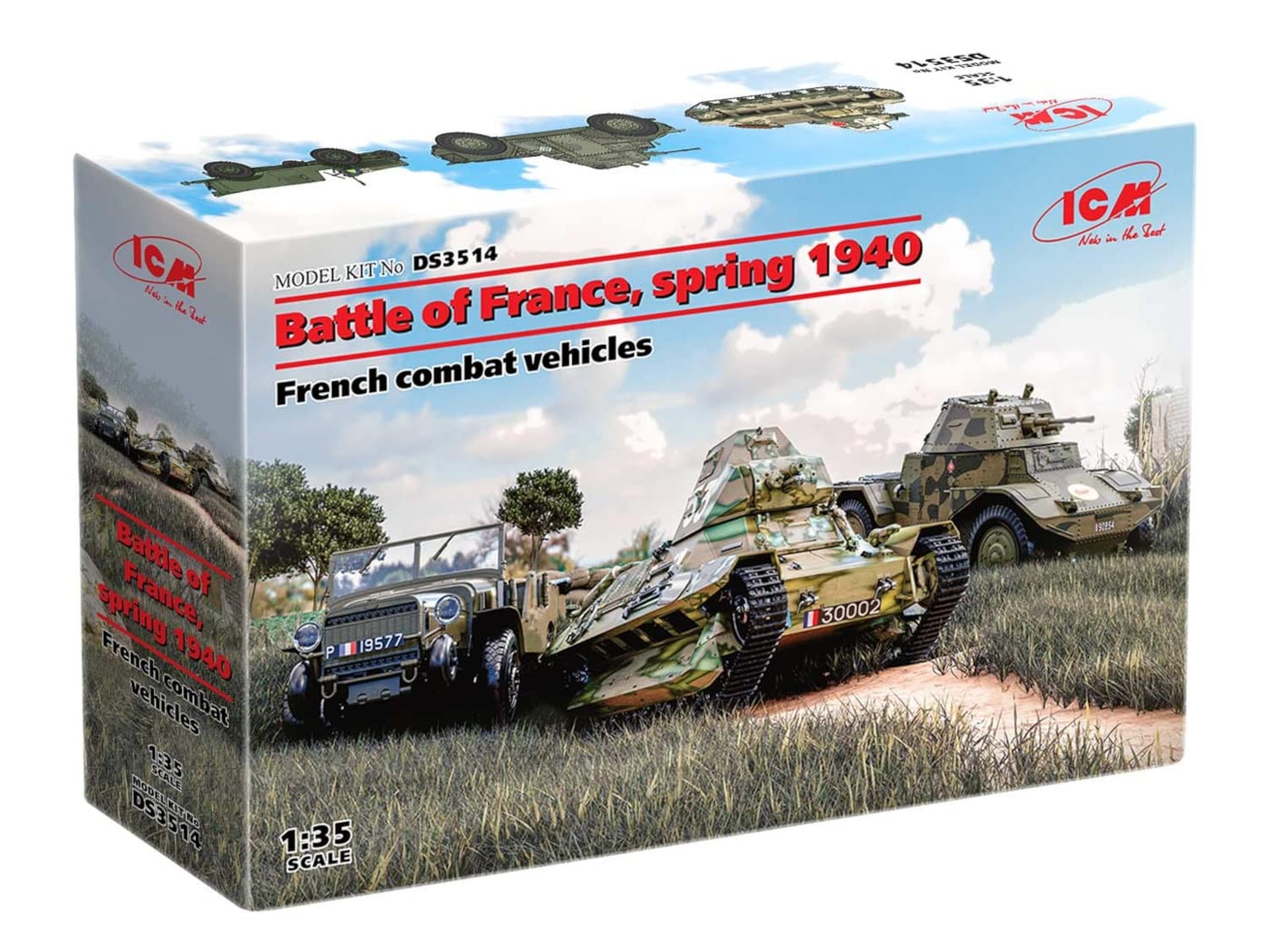 ICM 1/35 Scale Battle of France (Spring 1940) Plastic Model Kit DS3514, Molded in Color
ICM 1/35 Scale Battle of France (Spring 1940) Plastic Model Kit DS3514, Molded in Color