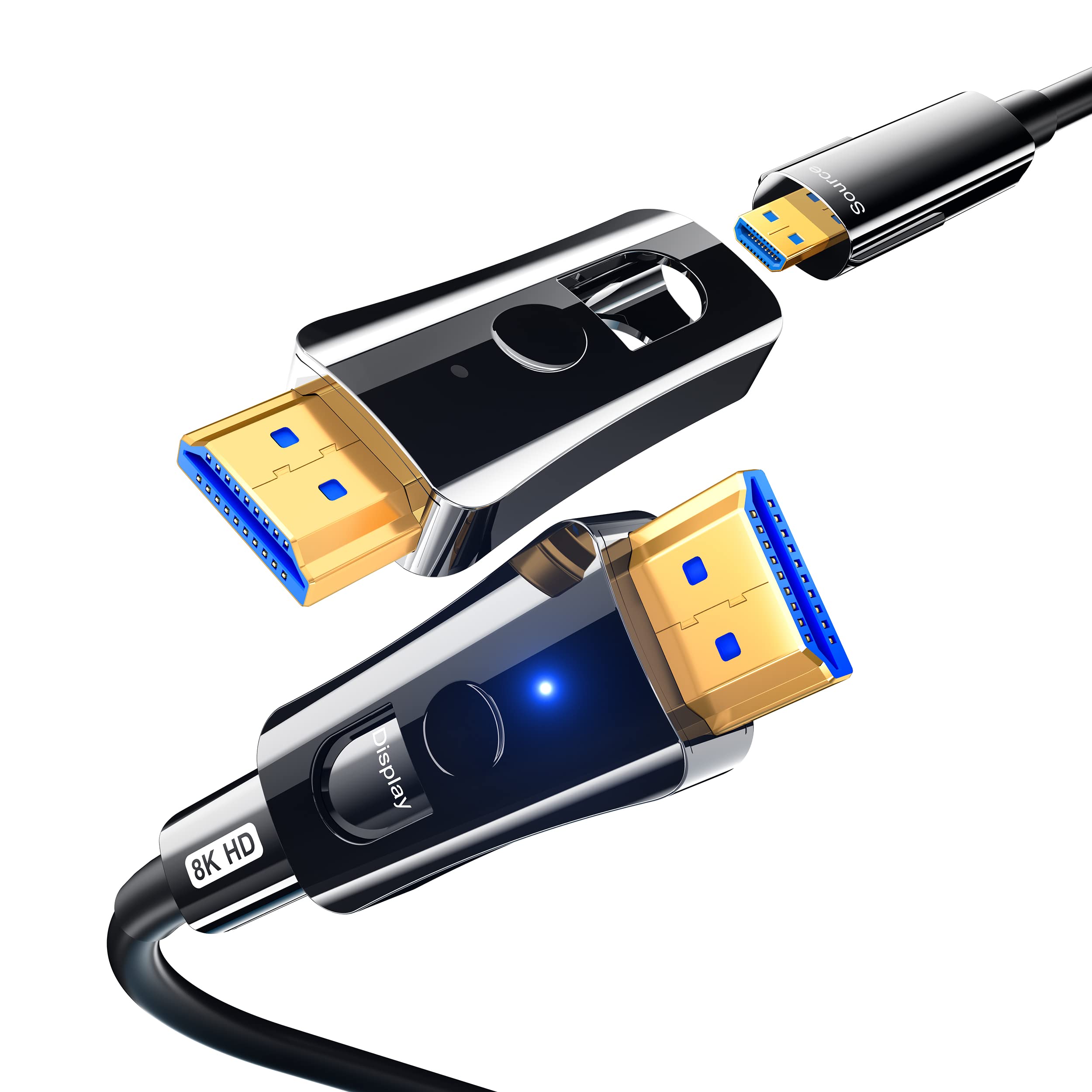 8K HDMI Fiber Optic Cable 10M for Plumbing Detachable Fiber Optic HDMI Cable Ultra High Speed Transmission 48Gbps Micro HDMI Compatible with 8K@60Hz
8K HDMI Fiber Optic Cable 10M for Plumbing Detachable Fiber Optic HDMI Cable Ultra High Speed Transmission 48Gbps Micro HDMI Compatible with 8K@60Hz