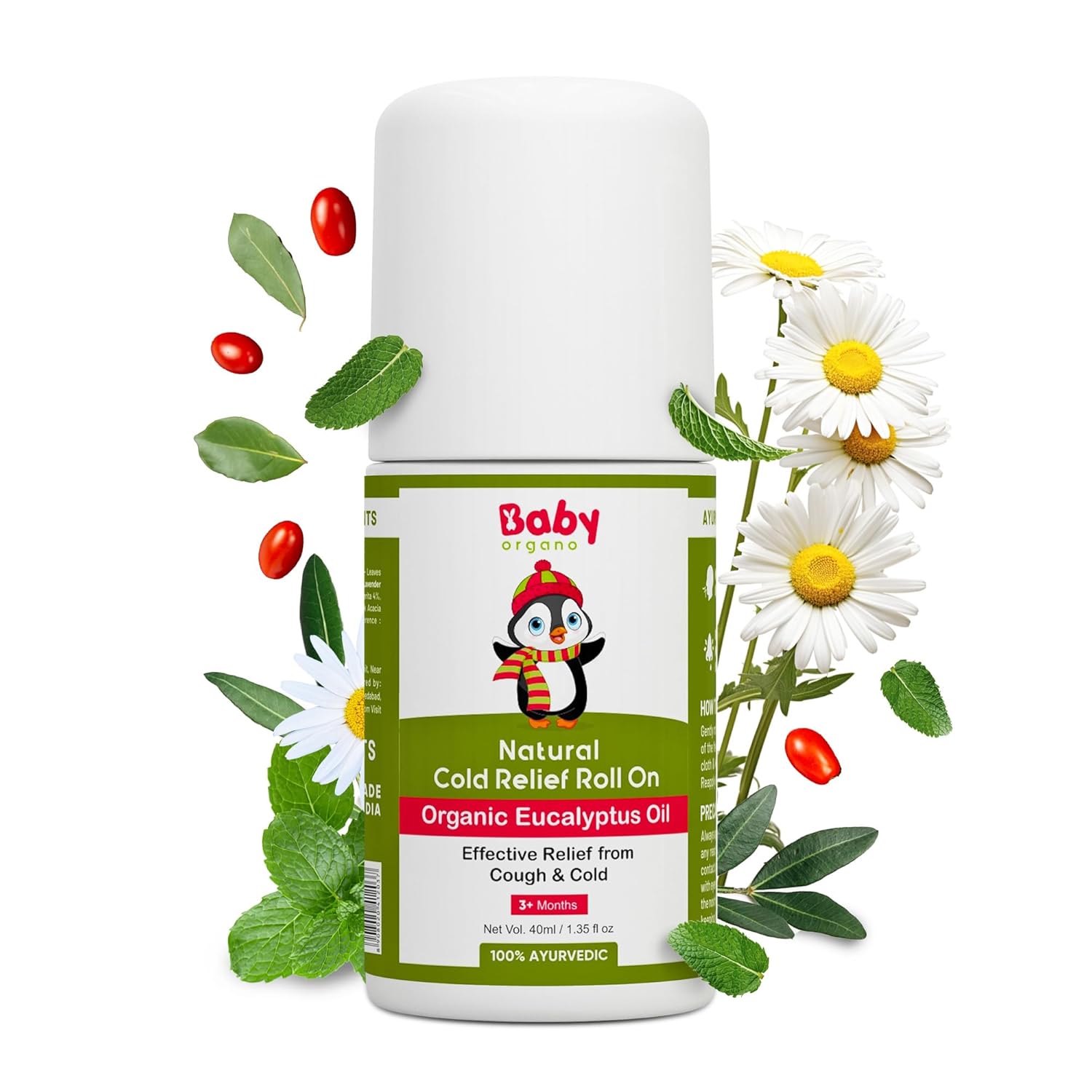BabyOrgano® Natural Cold Relief Roll On с органическим маслом эвкалипта от простуды и кашля | Заложенность носа | Заложенность грудной клетки 40 мл
BabyOrgano® Natural Cold Relief Roll On с органическим маслом эвкалипта от простуды и кашля | Заложенность носа | Заложенность грудной клетки 40 мл
