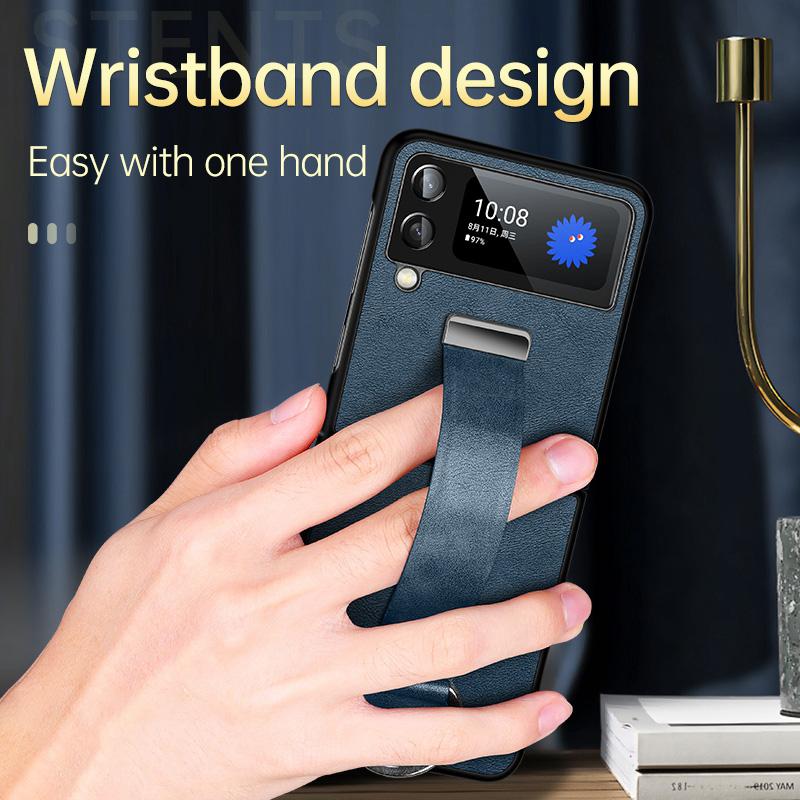 SULADA Fashion Series for Samsung Galaxy Z Flip4 5G Kickstand Design Waxy Leather Coated PC Shell Electroplating Phone Case with Wristband Midnight Green
SULADA Fashion Series for Samsung Galaxy Z Flip4 5G Kickstand Design Waxy Leather Coated PC Shell Electroplating Phone Case with Wristband Midnight Green